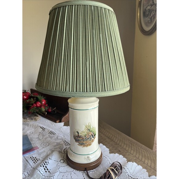 Pfaltzgraff Vintage Mallard Ducks Porcelain Table Lamp *TESTED & WORKS* - Picture 1 of 8